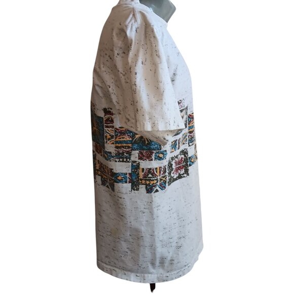 SURFER Vintage Mens T-shirt LARGE 1990s WAVES FULL WRAP SURF GRAPHIC gray - Picture 2 of 7